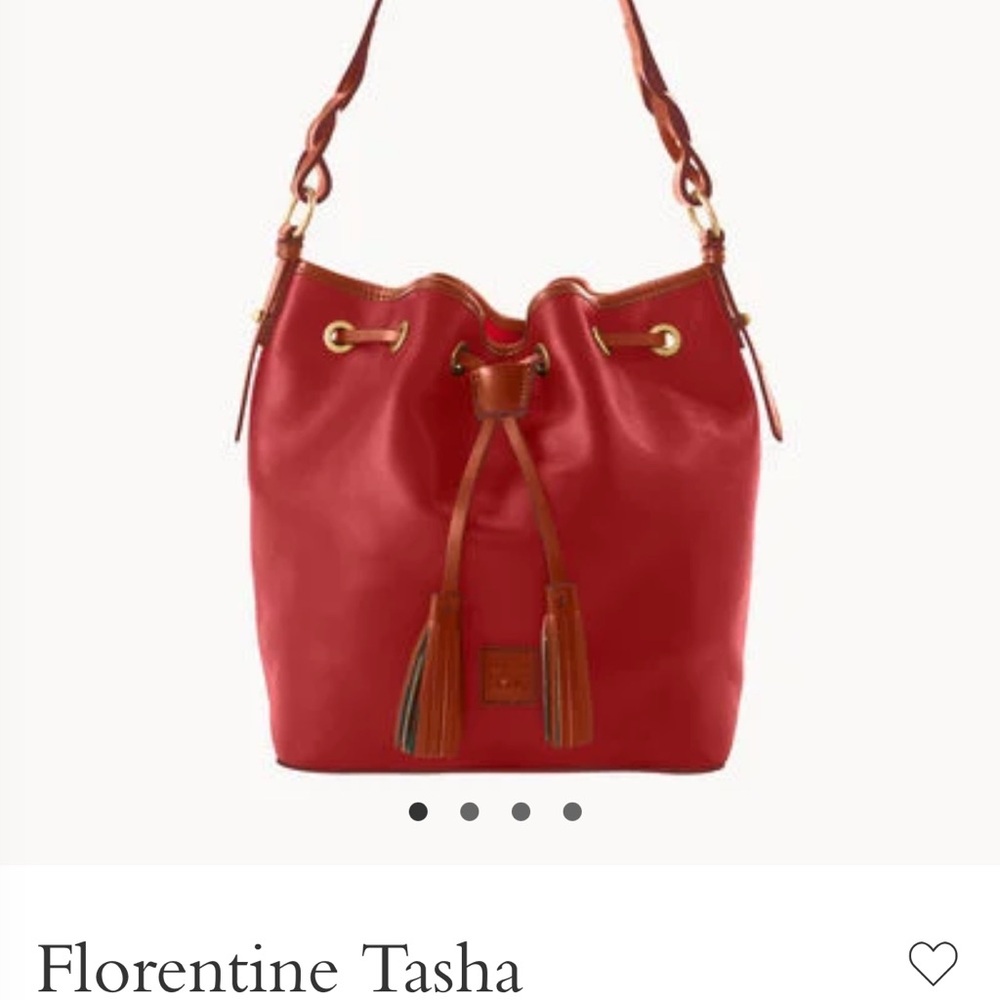 Dooney & Bourke Red Shoulder Bag with Drawstring Closure